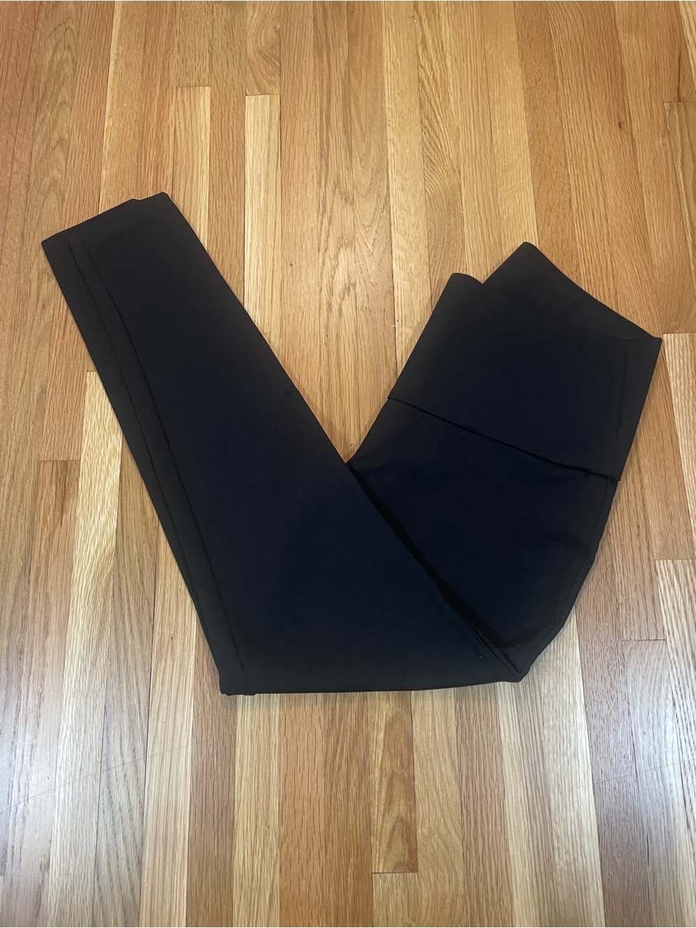 Marled High Elastic Waist Black Ponte Leggings